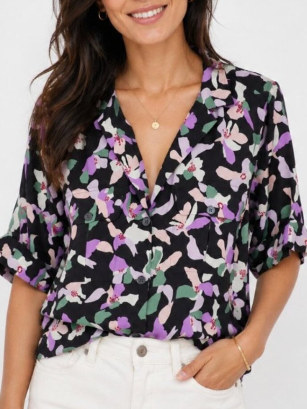Equipment Silk Women's Bouse - Floral, Multi Resort Top